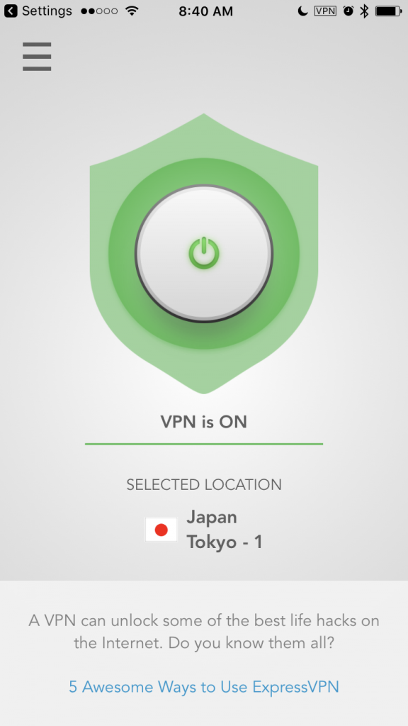 ExpressVPN for iOS具有更好的连接。